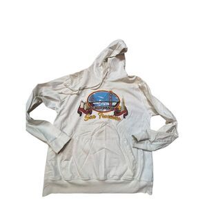 Vintage San Francisco California Hoodie By Hanes White Graphic Print Size L Cott